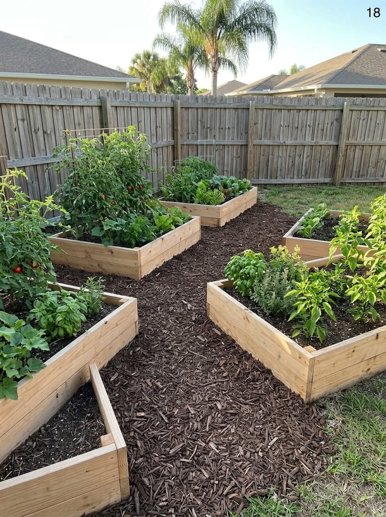 Raised bed vegetable garden