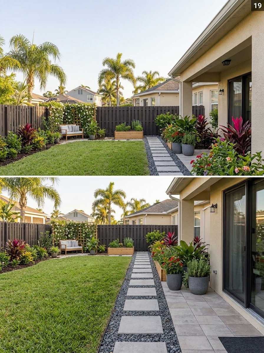 Organized growing area in a home landscape
