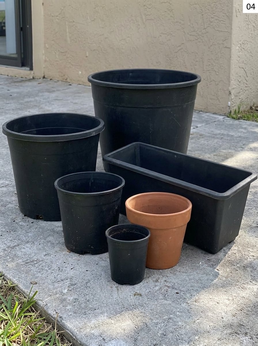 Vegetables growing in containers