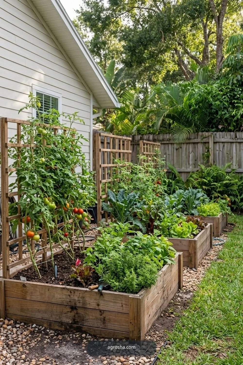 Florida backyard upgrade example showing add a raised vegetable garden