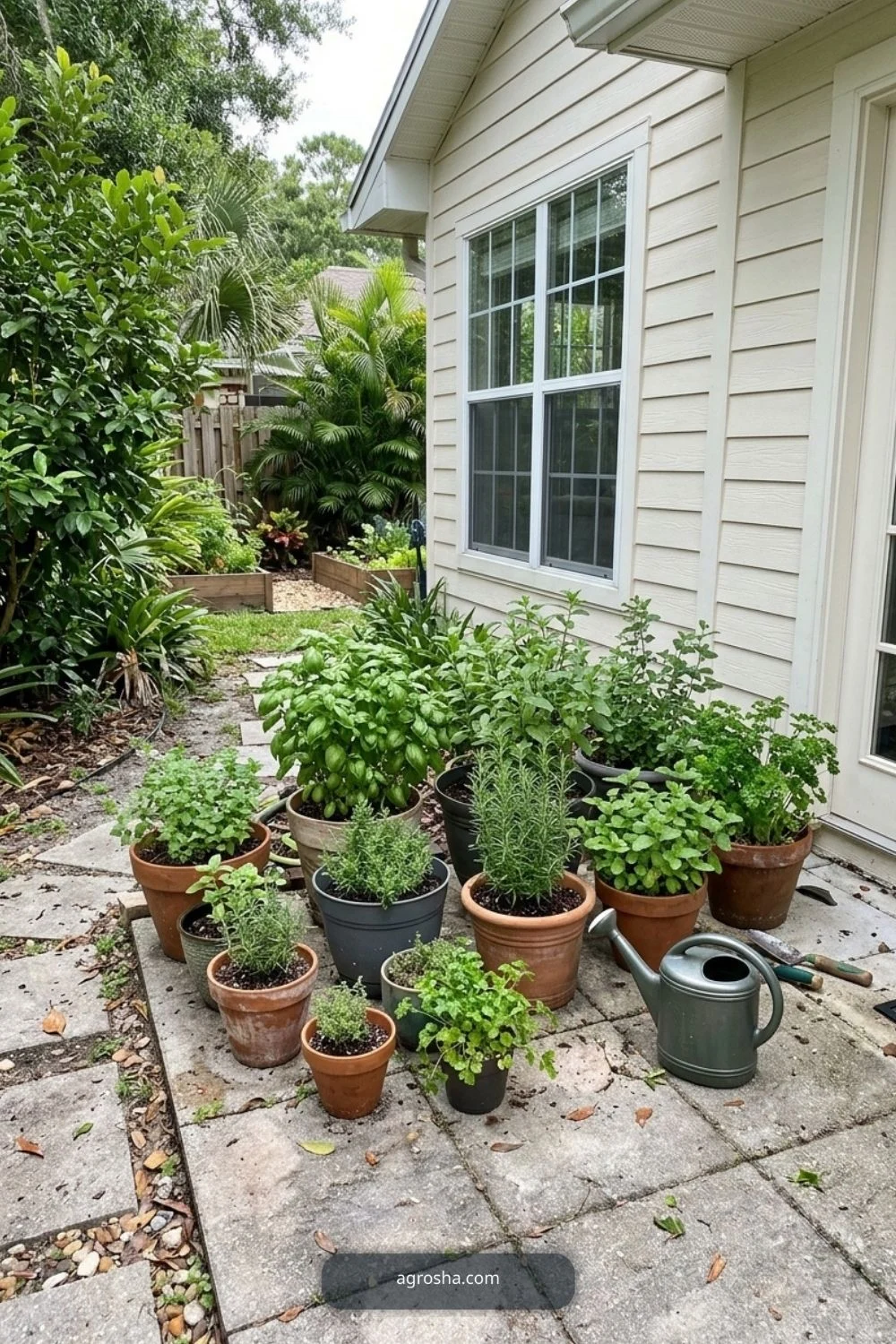 Florida backyard upgrade example showing create a small herb garden near the kitchen