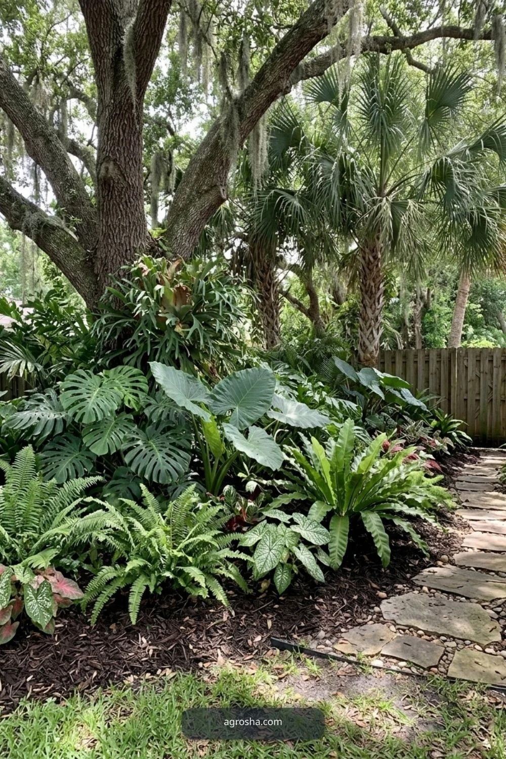 Florida backyard upgrade example showing build a shade garden under existing trees