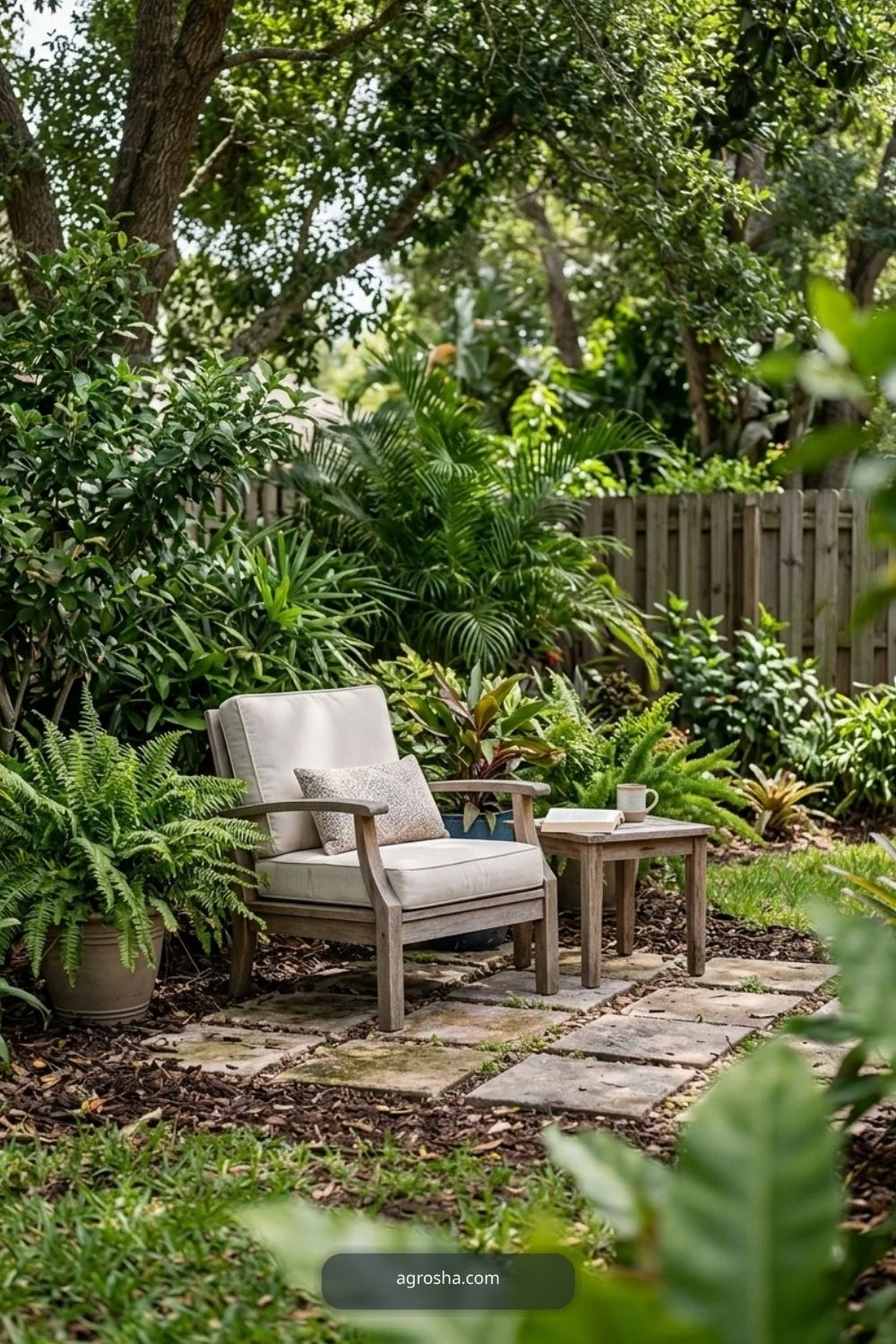 Florida backyard upgrade example showing add a quiet reading seat