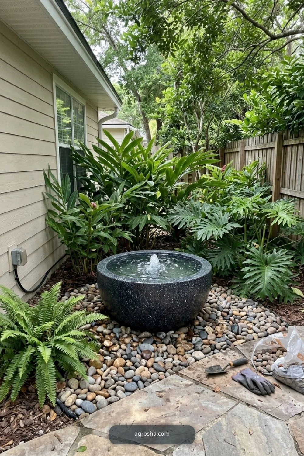 Florida backyard upgrade example showing add one water feature, not several