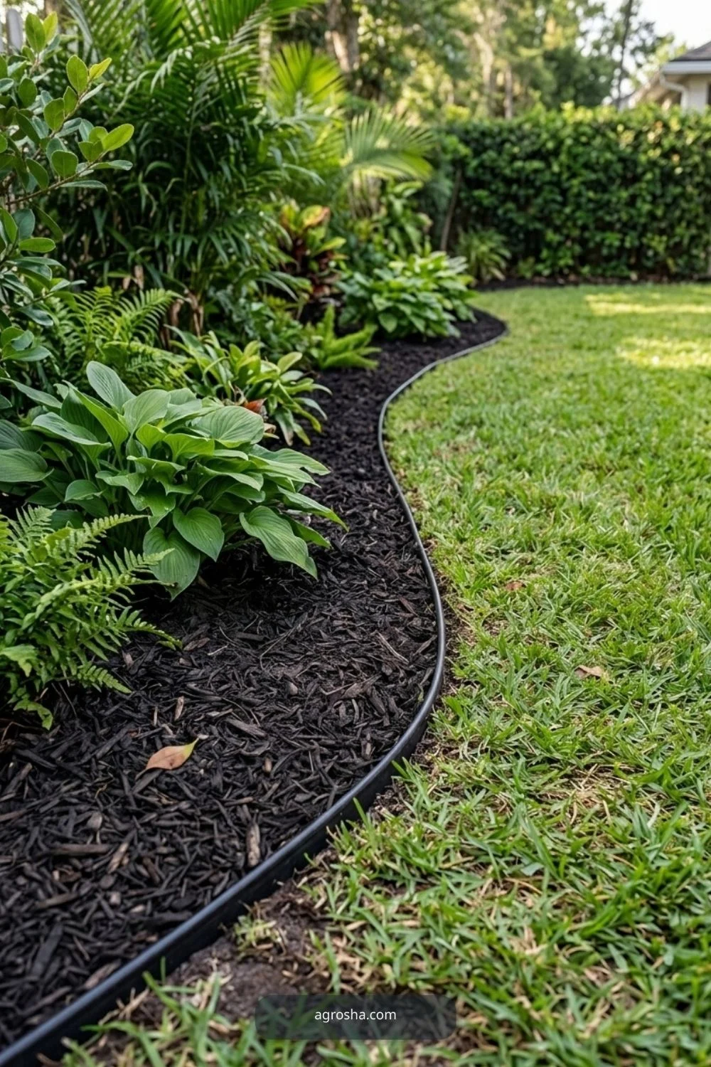 Florida backyard upgrade example showing refresh mulch and clean bed edges