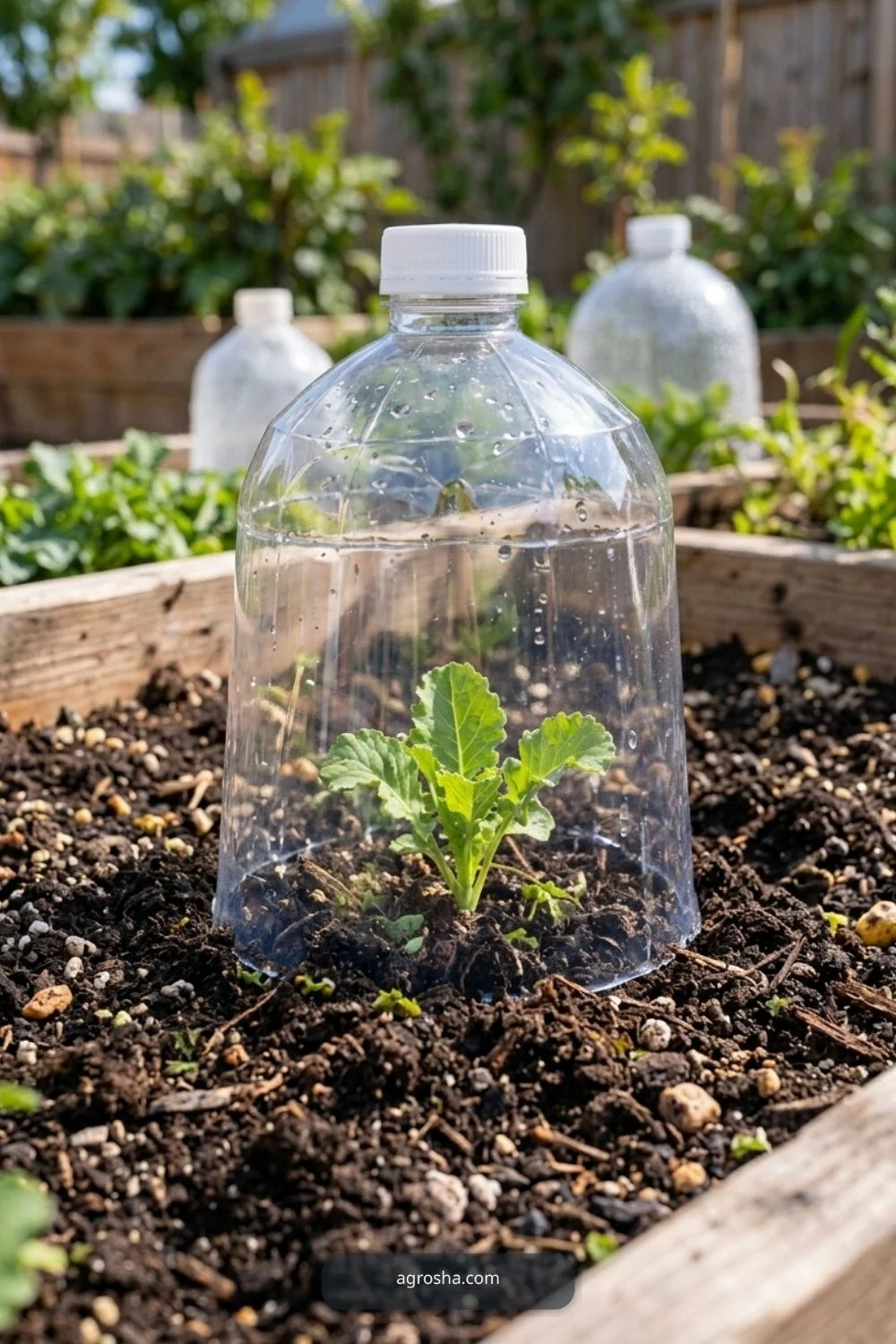 Check condensation for DIY garden cloche from recycled materials