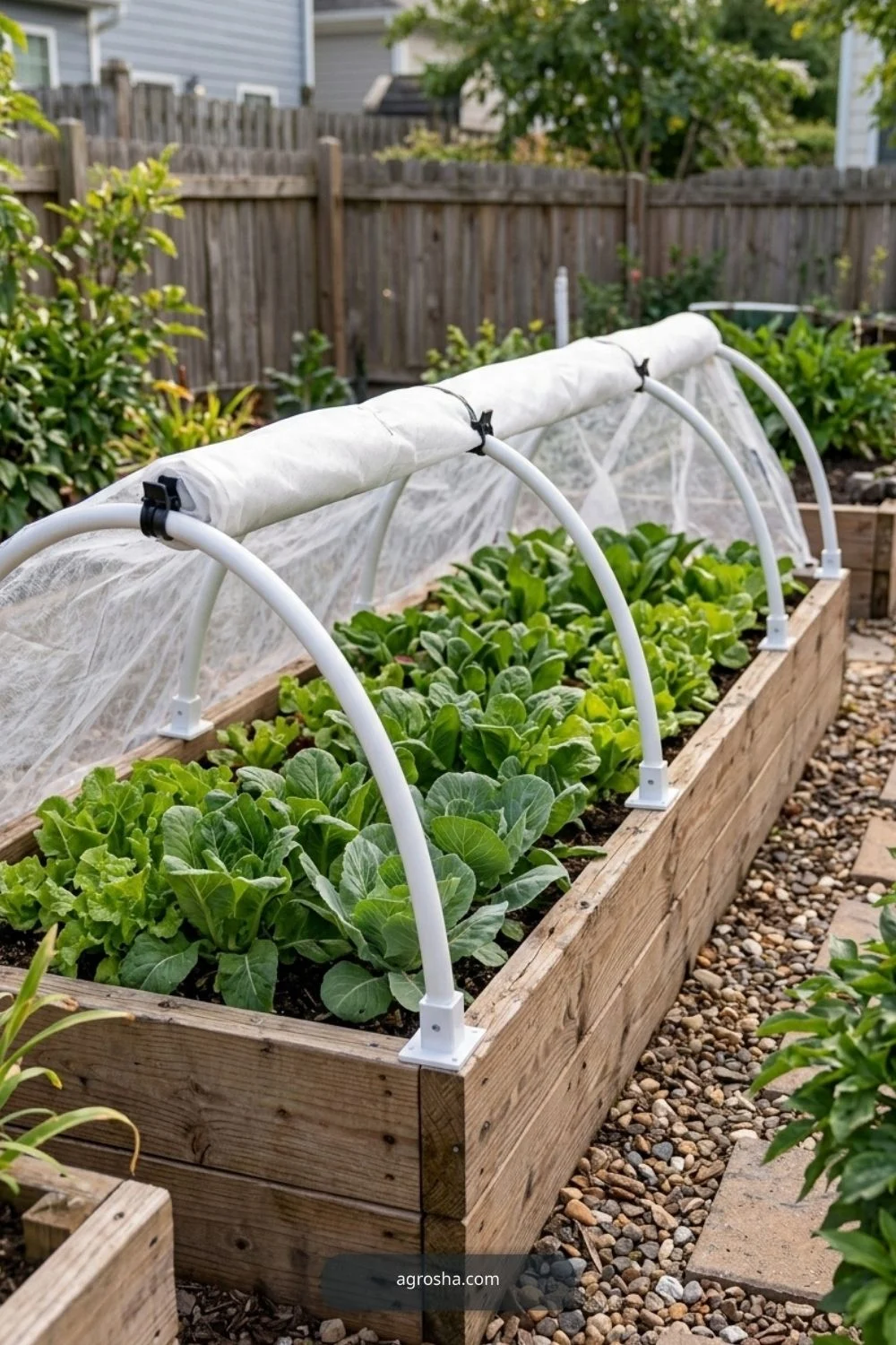 Clear film side flap for DIY mini greenhouse for raised beds