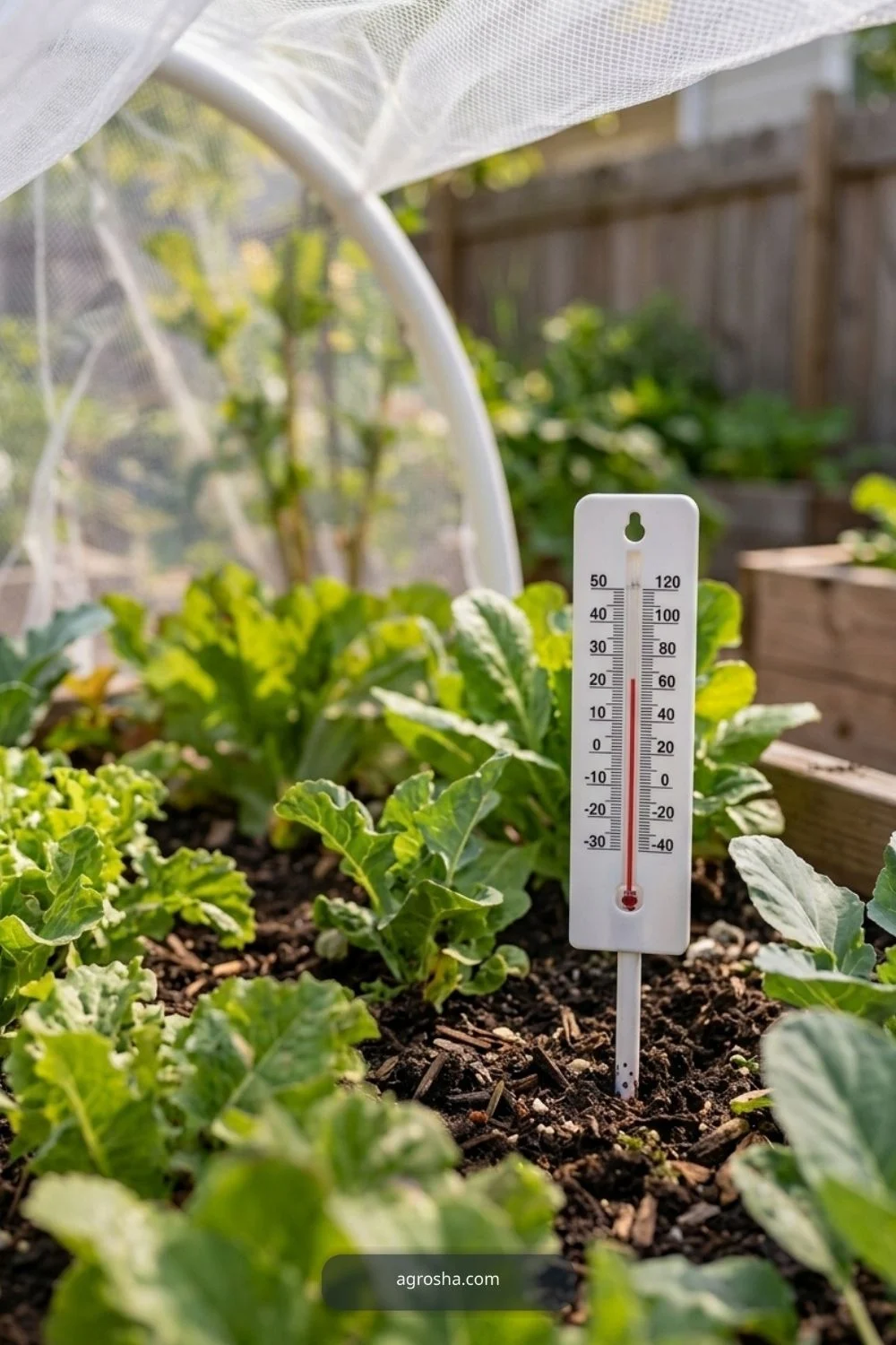 Weather thermometer for DIY mini greenhouse for raised beds