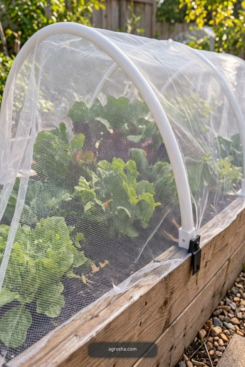Fine insect mesh for DIY mini greenhouse for raised beds