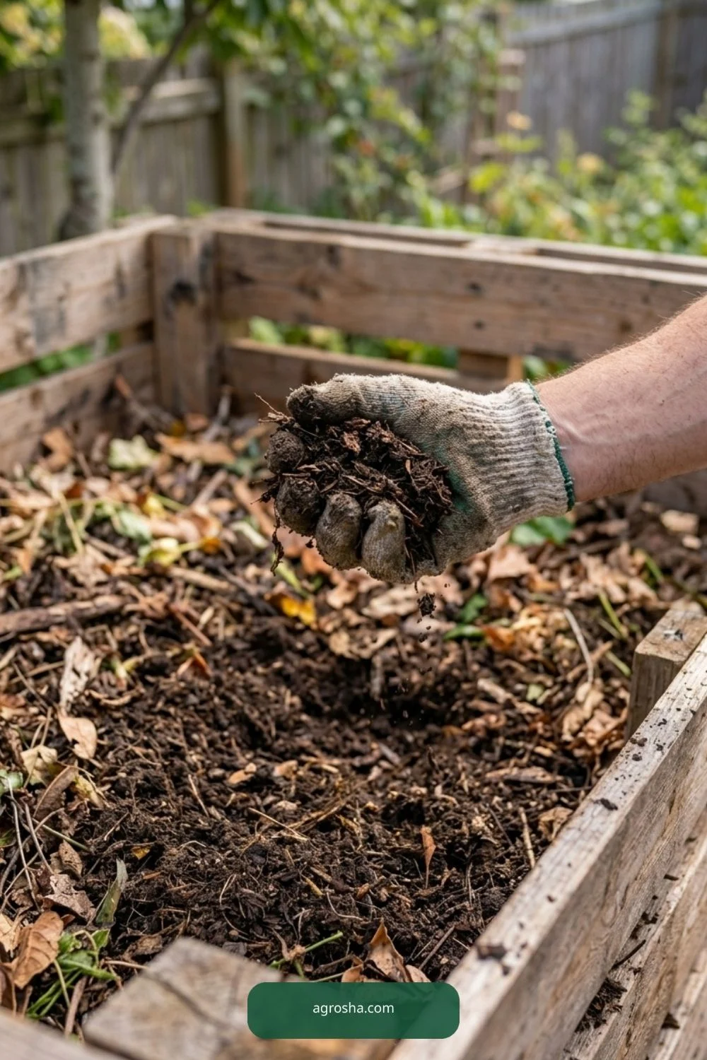 Check pile moisture for DIY pallet compost bin