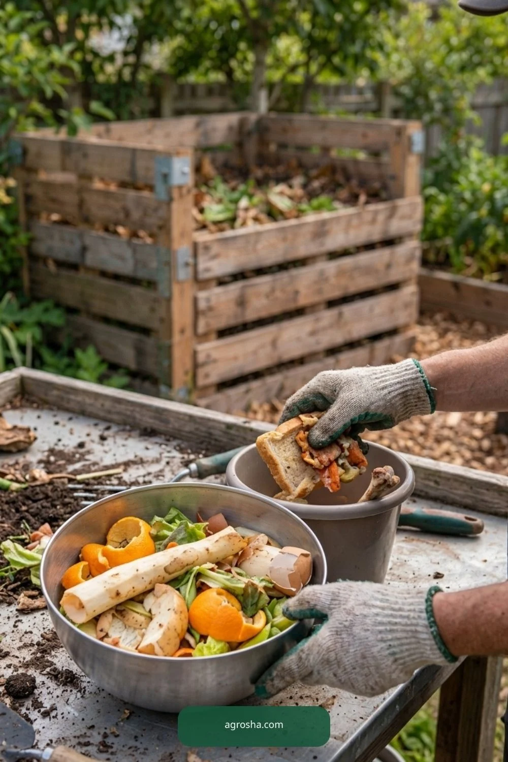 Avoid unsuitable kitchen waste for DIY pallet compost bin