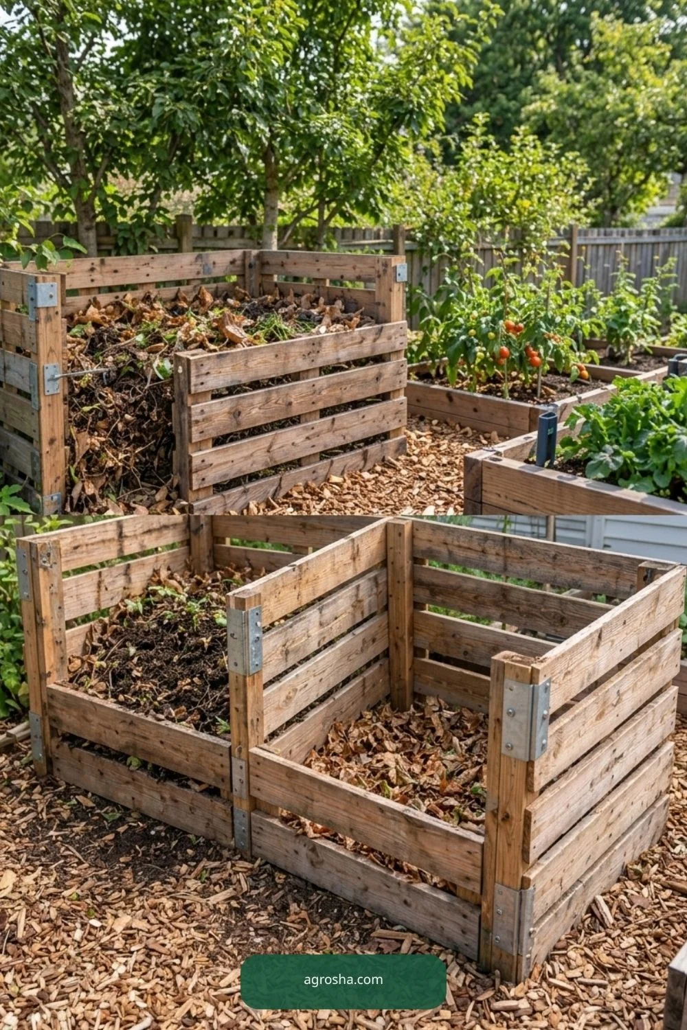 Optional second bay for DIY pallet compost bin