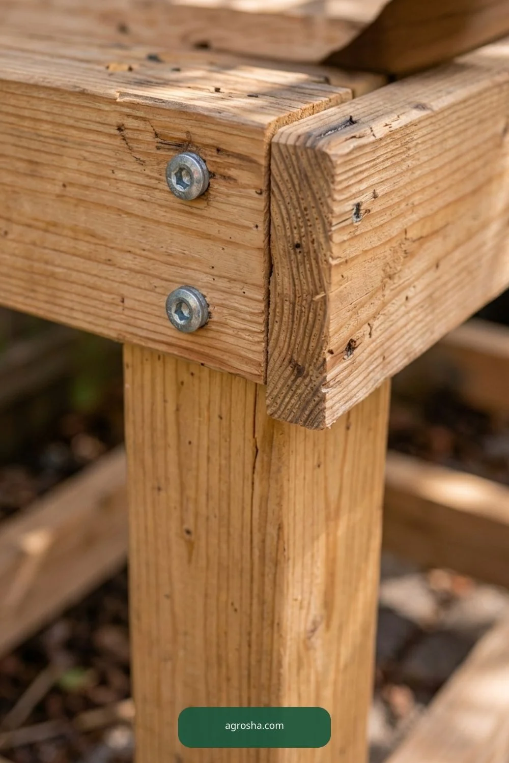 Exterior fasteners for DIY potting bench with storage