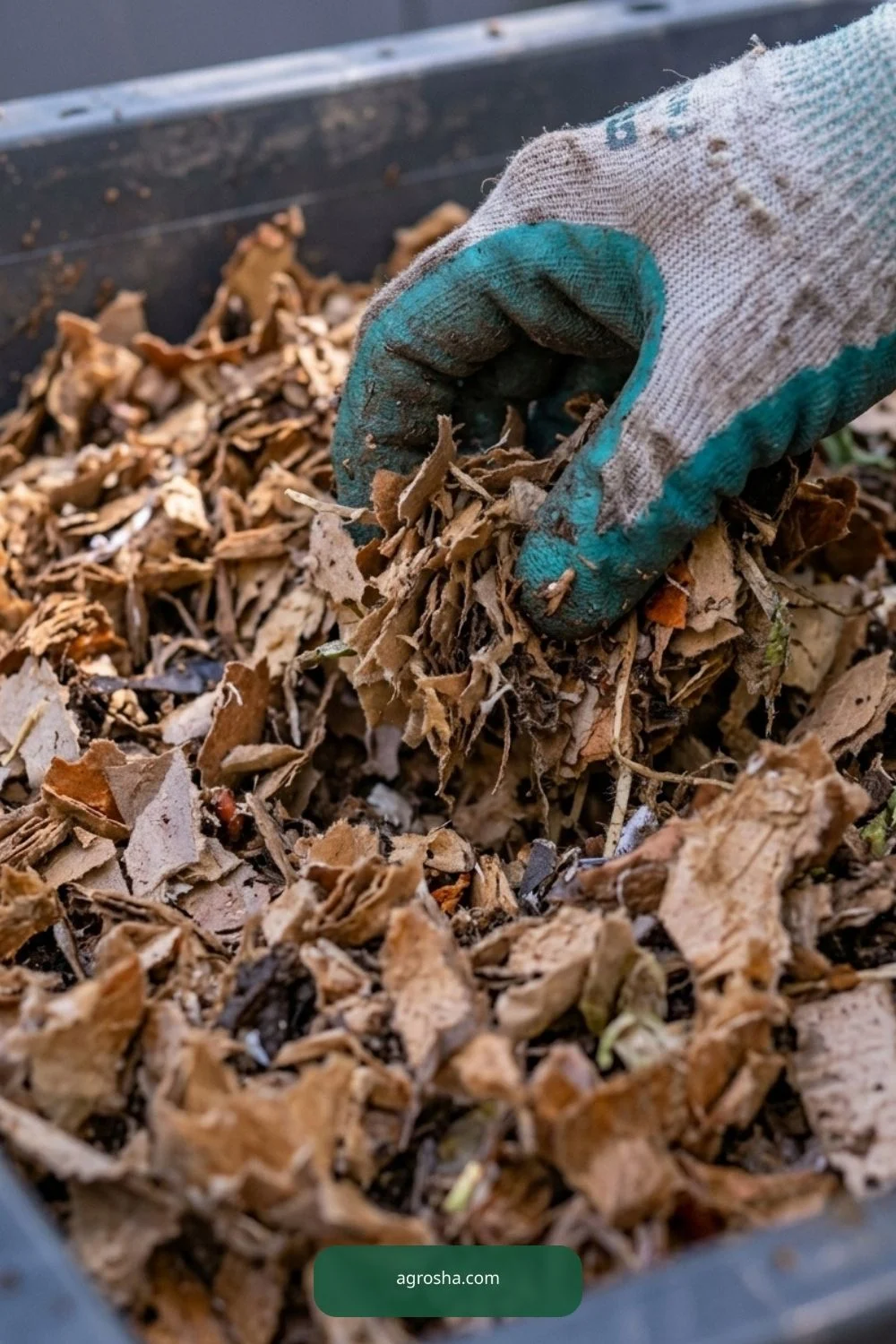 Add bedding with the right moisture for DIY worm composting station outdoors