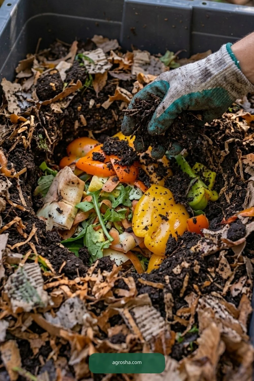 Small buried feeding pocket for DIY worm composting station outdoors
