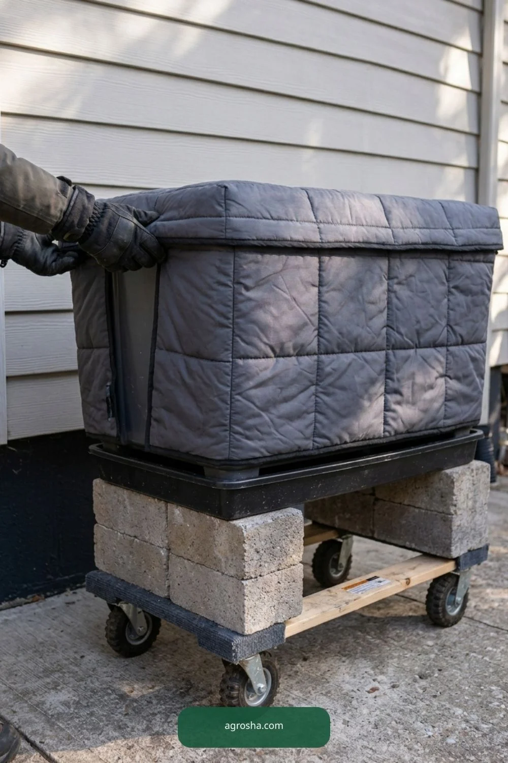 Winter relocation plan for DIY worm composting station outdoors