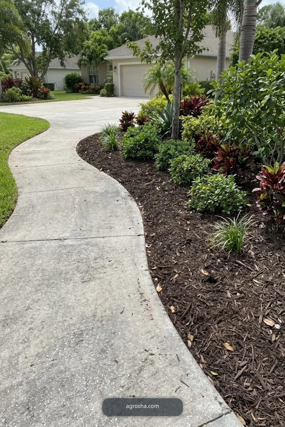 Florida driveway border showing leave breathing room at the pavement edge