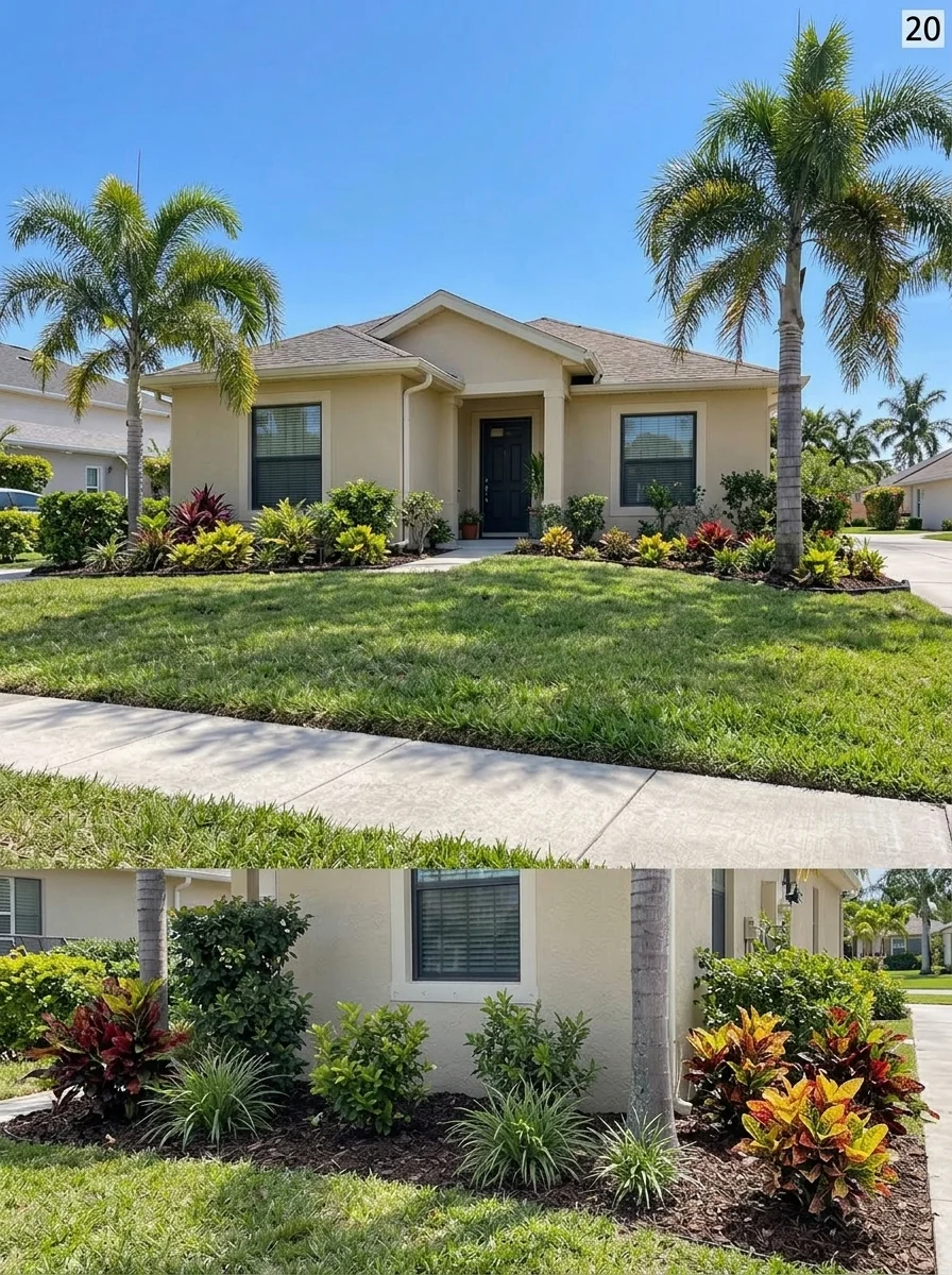 Finished low-maintenance front yard viewed from the street