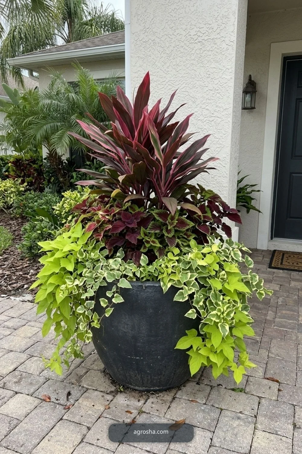 Florida outdoor planter example showing florida-friendly foliage planter